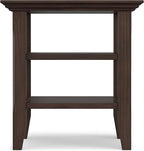 SIMPLIHOME Acadian SOLID WOOD 19 inch Wide Square Transitional End Table in Warm Walnut Brown for the Living Room and Bedroom