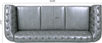LEVNARY Chesterfield Sofa, Classic Tufted Upholstered Leather Couch, Modern 3 Seater Couch Furniture with Tufted Back for Living Room Office (Gray)