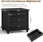 Farmhouse Dresser and Nightstand Sets, Wooden 7 Drawers Dresser & 24" Night Stand with 3 Drawers, 2 Piece Bedroom Furniture Set, Chest of Drawers for Bedroom, Home, Living Room, Hallway