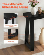 VEVOR 46 in Console Table, Modern Desk Behind The Couch, Wooden Rectangle Entrance Desk, Narrow Long Sofa Table Accent Stand for Hallway, Bedroom, Living Room, Foyer, Easy Assembly, Black
