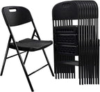 10 Pack Folding Chair, 700 lb Weight Capacity,Indoor/Outdoor Heavy Duty Foldable Chairs for Restaurants, Kitchens, Picnics, Races, Parties & Weddings. (10, Black)
