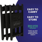 SIMPLEX 72 Black Resin Stackable Folding Chair - Comfortable Black Foldable Chair - Folding Chairs with Padded Seats - Indoor/Outdoor Folding Chairs for Events - Lightweight Foldable Chairs (72 Pack)