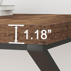 HSH Large Rustic Brown Computer Desk, 70 Inch Home Office Metal Wood Desk for 2 Person, Farmhouse Extra Long Writing Study Gaming Table, Bedroom Living Room PC Laptop Dual Monitor Desk