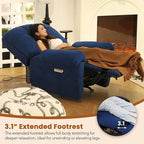 EONIX Power Rocker Recliner Chair, Lazy Boy Recliner Rocking Chair for Adults and Nursery, Electric Recliner Chair with Heat and Massage for Living Room, Bedroom, Study Room, Relaxation, Navy Blue