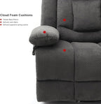 Recliner Chair Oversized 360° Swivel Rocker Recliners with Massage and Heating Theater Chairs Lounge Sofa Adults Lazy Sofas Single Couch for Living Room Overstuffed Armrests XL (Grey)