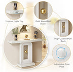 Tribesigns Modern Console Table, 40 Inches Faux Marble Sofa Table, Contemporary Entryway Table with Pendulum Shape Base for Living Room Hallway Entrance, White