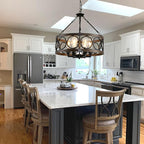 Rustic Chandeliers Farmhouse Chandelier Lighting for Dining Room,6-Light Close to Ceiling for Entryway Kitchen Island Foyer, Vintage Farmhouse Chandelier Lighting Fixture