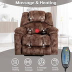 CANMOV Large Power Lift Recliner with Massage and Heat for Elderly, Heavy Duty Lift Recliner for Seniors with USB Port, 2 Hidden Cup Holders (Camel Brown)