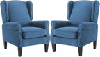 Accent Chair for Living Room Set of 2, High Back Reading Armchairs with Removable Seat Cushion, Mid-Century Single Couch in Fabric, Modern Ergonomic Wingback Chair for Bedroom,Club, Balcony