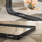 Rectangle Black Bathroom Mirror 60x28 Inch, Large Matte Black Bathroom Vanity Mirror,Round Corner Black Metal Framed Mirror for Wall,Anti-Rust,Tempered Glass (Horizontal/Vertical)