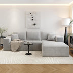 107.5" Cloud Sectional Couch with L-Shape Chaise,Modern Modular Sofa with Deep Seat, Upholstered Couches for Living Room Bedroom Apartments,No Assembly Required, (Grey,Right Facing Chaise)