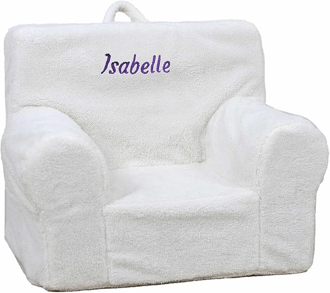 DIBSIES Personalized Creative Wonders Toddler Chair - Ages 1.5 to 4 Years Old (White Sherpa)