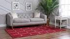 Unique Loom Trellis Frieze Collection Area Rug - Geometric (7' 1" x 10', Red/ Ivory)