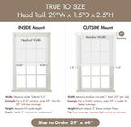 Madison Park Kyler Cordless Roman Shades - Single Panel, Lightweight Linen Blend Fabric, Natural Design, Easy Installation, Light Filtering Window Blind, Bedroom, Living Room Decor 29"W x 64"H White
