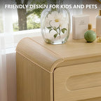 Dresser for Bedroom with 9 Drawers, 63" Large Modern Dressers & Chest of Drawers with Curved Profile Design, Wood Closet Clothes Storage Long Dressers Organizer for Bedroom Living Room Hallway, Oak