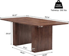 LEVNARY 78 Inch Long Executive Desk, Large Office Desk with Wood Strip Base, Modern Farmhouse Computer Desk Business Furniture for Home Office (Walnut)