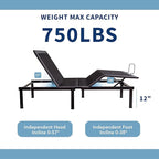 Twin XL Adjustable Bed Base Frame,Electric Bed with Head and Foot Incline, Soft Cover & Zero Gravity & Wireless Remote with Backlight, 80"×38"×12",Black