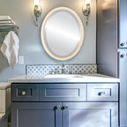 OVALCREST Oval Beveled Wall Mirror for Home Decor - Toronto Style - Taupe - 26" x 20"