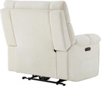 CHITA Oversized Power Recliner Chair with Bluetooth Speakers for Adults, Lay Flat Recliner with Power Lumbar Support, Manual Winged Headrest and USB & Type-C Charging Ports, Cream
