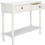 Safavieh Home Collection Tate Distressed White 2-Drawer Bottom Shelf Console Table