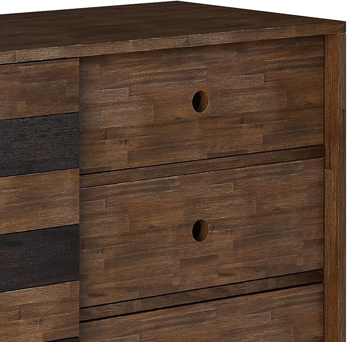 SIMPLIHOME Clarkson SOLID ACACIA WOOD 48 inch Wide Mid Century Medium Storage in Rustic Natural Aged Brown for the Living Room, Entryway and Family Room