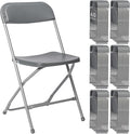 60 Pack Plastic Grey Folding Chairs,Portable Party Chairs Stackable Commercial Seats with Steel Frame for Office Home Outdoor Indoor Wedding Party Patio Dinning Events,350lbs Capacity