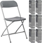 60 Pack Plastic Grey Folding Chairs,Portable Party Chairs Stackable Commercial Seats with Steel Frame for Office Home Outdoor Indoor Wedding Party Patio Dinning Events,350lbs Capacity