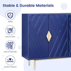 Sideboard Buffet Cabinets with Storage, 47.2" Modern Storage Cabinets with Relief Doors, Accent Cabinets with Adjustable Shelves, Wood Console Cabinet for Dining Living Room, Entryway, Blue