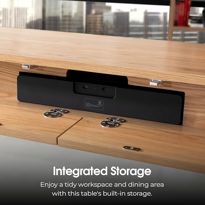 Transformer Table Adjustable Desk, Simple Modern Home Office Desk with Storage, Folding Table Small Desk into Dining Table, Multiuse Computer Desk Gaming Desk, Work from Home Essentials (1 Unit)