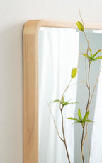 Kate and Laurel McLean Modern Wood Round Rectangle Wall Mirror for Mid-Century Home Décor, 24x30, Natural