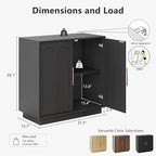 Sideboard Buffet Cabinet with Storage, Modern Accent Cabinet with Arched Doors & Shelf, 31.5" Modular Media Console, Minimalist Credenza for Living Room Kitchen Dining Room Entryway, Black
