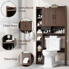 Over The Toilet Storage Cabinet, Farmhouse Storage Cabinet Over Toilet with Barn Door，Home Space-Saving Toilet Rack, for Bathroom, Restroom, Laundry