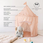 3 Sprouts Kids Play Tent - Sustainable Recycled Fabric – Fun Spacious Childs Playhouse for Indoor Games for Boys & Girls - Durable Fort Pop Up House for Toddlers & Children Age 3-10 - Terrazzo Clay