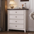 Antique White Dresser for Bedroom 4 Drawers Dresser,4 Chest of Drawers Storage Cabinet for Living Room,Filing Cabinet for Home Office