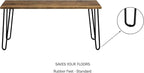 Coffee Table with Hairpin Legs - Modern Industrial Style Home Decor - Woodgrain-Look and Steel Accent Living Room Furniture by Lavish Home (Brown)