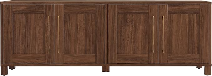 Henn&Hart Rectangular TV Stand for TV's up to 80" in Walnut, TV Stands for the Living Room