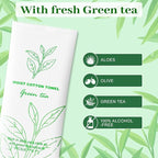 Moist Cotton Towel Bulk Moist Towelettes Individually Wrapped,White Towel Services,Refreshment Pre Moistened Towels for Dentist Travel Sport Party Hotel 200，Green tea