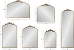 Kate and Laurel Arendahl Glam Arched Vintage Full Length Mirror; 18 x 58; Gold; Traditional Baroque Full Body Wall Mirror with Ornate Garland Inspired Crown