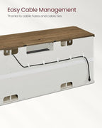 VASAGLE TV Stand for TVs up to 65 Inches, Farmhouse Entertainment Center with Sliding Barn Doors, TV Console Table for Living Room, Rustic White and Honey Brown ULTV324W73