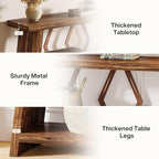 Tribesigns 70.86-Inch Extra Long Console Table for Living Room, 2-Tier Sofa Table Behind Couch with Storage, Wooden Console for Entryway Hallway, Brown