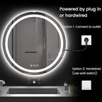42" x 42" LED Bathroom Mirror with Lights, Backlit & Front Lighted, Wall-Mounted Vanity Mirror 3000K/4000K/6000K, Memory Functions, Anti-Fog, Dimmable Smart Mirror