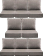 Luxury 6" Outdoor Cushions for Patio Furniture, 24x24x6" Thick Seat Cushion Set of 8, Fade Resistant Couch Chair Replacement Cushions High Density Deep Wicker Chair Cushion w/ Removable Cover Gray