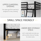 SHA CERLIN Loft Bunk Bed Twin Over Twin Size with Ladder and Guardrail,Heavy Duty Metal Slats Support No Box Spring Needed Small Space Saving Furniture for Bedroom Dorm,Black
