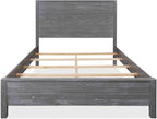 Grain Wood Furniture Montauk Solid Wood Bed, Full Size, Rustic Grey