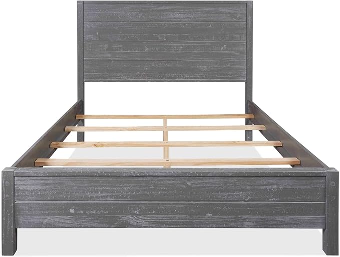 Grain Wood Furniture Montauk Solid Wood Bed, Full Size, Rustic Grey