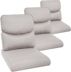 Outdoor Chair Cushions 3 Packs - Outside High Back Comfortable Thickened Pillow 22x24 with Zipper Cover for Patio Rocking Swivel Chairs Loveseat Sofa – Beige/Crescent