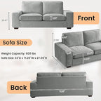 RISAR 71.25" Modern Loveseat Sofa for Living Room, Chenille Couch with Removable Cover & Spring Cushions, Solid Wood Frame, Easy Assembly for Small Spaces (Light Gray)