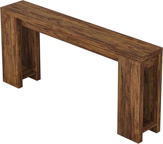 Tribesigns 70.9-Inch Long Console Table, Farmhouse Wooden Entryway Sofa Table Behind Couch, Narrow Entry Console for Living Room, Hallway, Entrance, Foyer, Walnut Brown