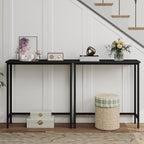 HollyHOME Narrow Console Table, 29.5" Slim Entryway Table, Sofa Stand, Hallway Shelf for Hallway, Bedroom, Living Room, Foyer, Black