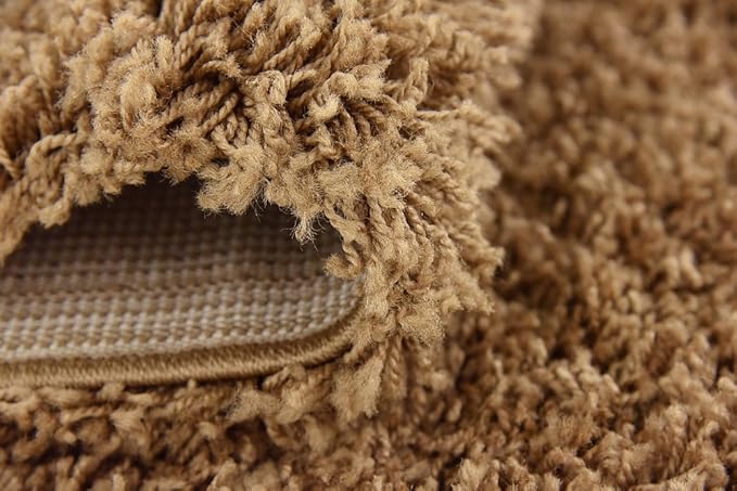 Unique Loom Solid Shag Collection Area Rug (2' 7" x 10' Runner, Sandy Brown)